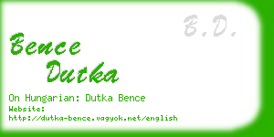 bence dutka business card